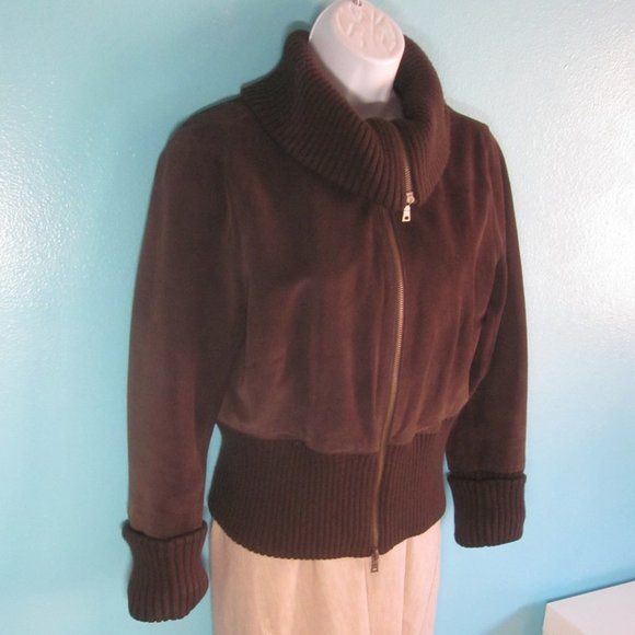 Laundry By Shelli Segal Brown Leather Jacket - Picture 1 of 10